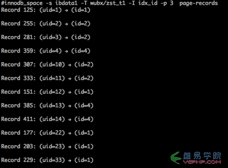 Mysql學習Innodb表select查詢順序