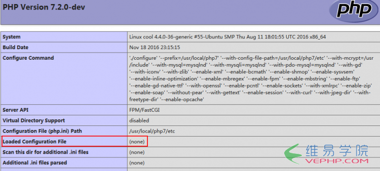 PHP學習：phpinfo()中Loaded Configuration File(none)的解決方法