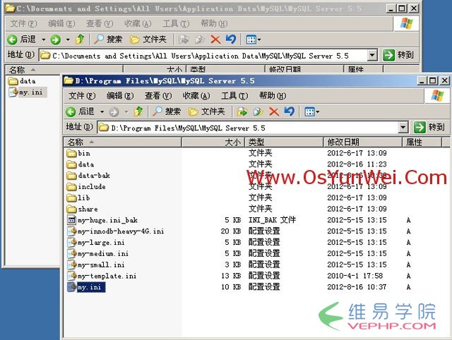 Mysql學習Windows Server 2003下修改MySQL 5.5數據庫data目錄