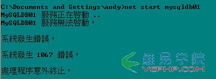 Mysql學習MySQL無法啟動1067錯誤的又一種解決方法(機房斷電)