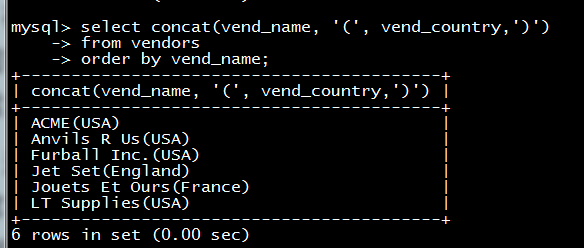 MYSQL教程MYSQL必知必會(huì)讀書筆記第十和十一章之使用函數(shù)處理數(shù)據(jù)