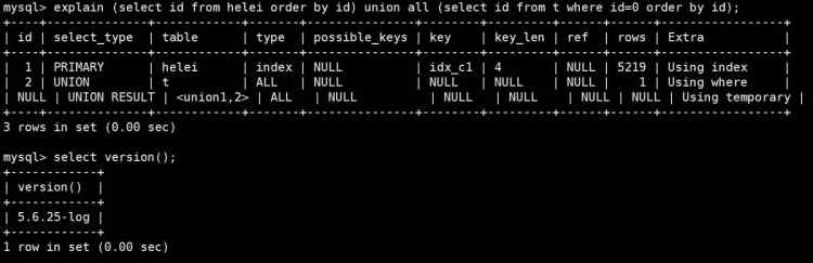 Mysql應(yīng)用5分鐘了解MySQL5.7中union all用法的黑科技