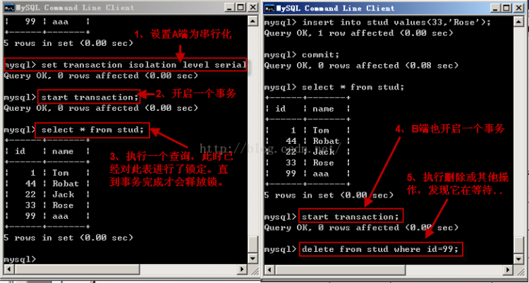 Mysql應用mysql 詳解隔離級別操作過程(cmd)