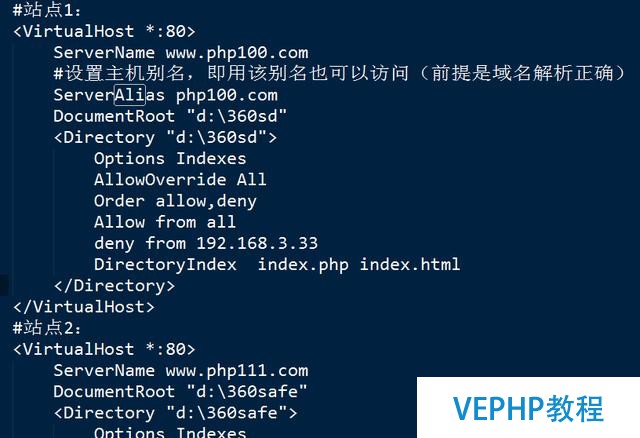 apache虛擬主機以及多站點配置
