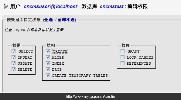 Mysql入門(mén)phpmyadmin中為站點(diǎn)設(shè)置mysql權(quán)限的圖文方法