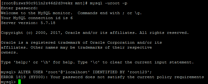 Mysql學習Centos7.3下mysql5.7.18安裝并修改初始密碼的方法