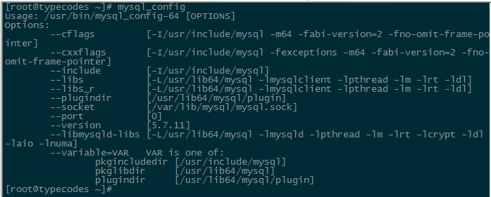 mysql_config命令查看mysql數(shù)據(jù)庫的安裝信息